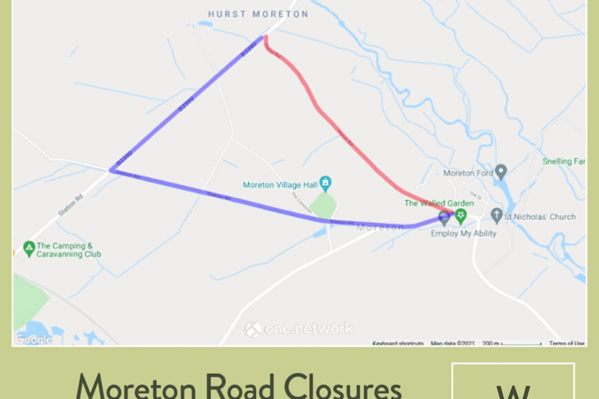 Road Closures in Moreton Jul 27th – 29th